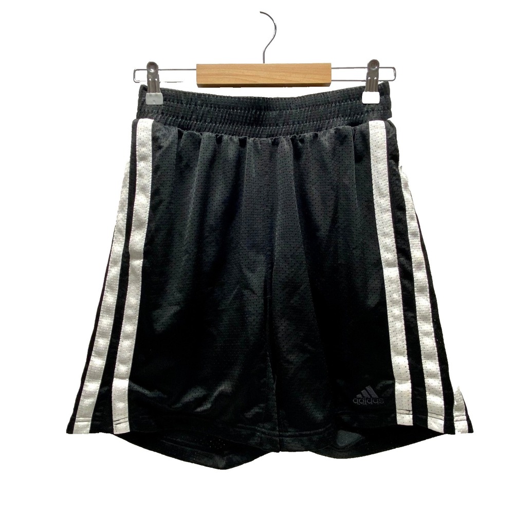 Adidas Aero Ready Shorts Men's M Black Mesh White Classic Stripe 7" Inseam GUC‎